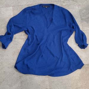 Rose and Olive Flowy Blue Blouse